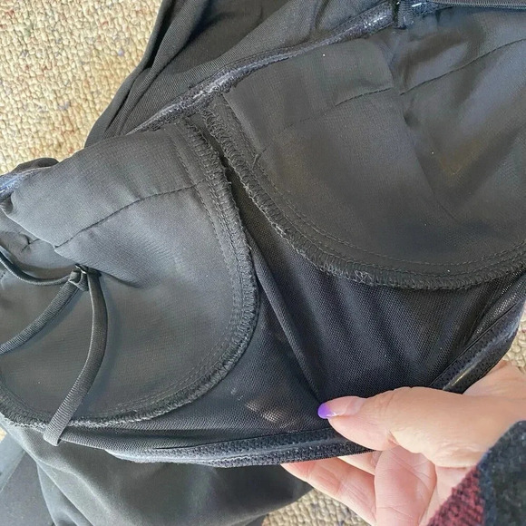 Mustard Seed Womens Sz M Jumpsuit Black Strap Sleeve Belted Stretch Goth Grunge - Picture 8 of 16